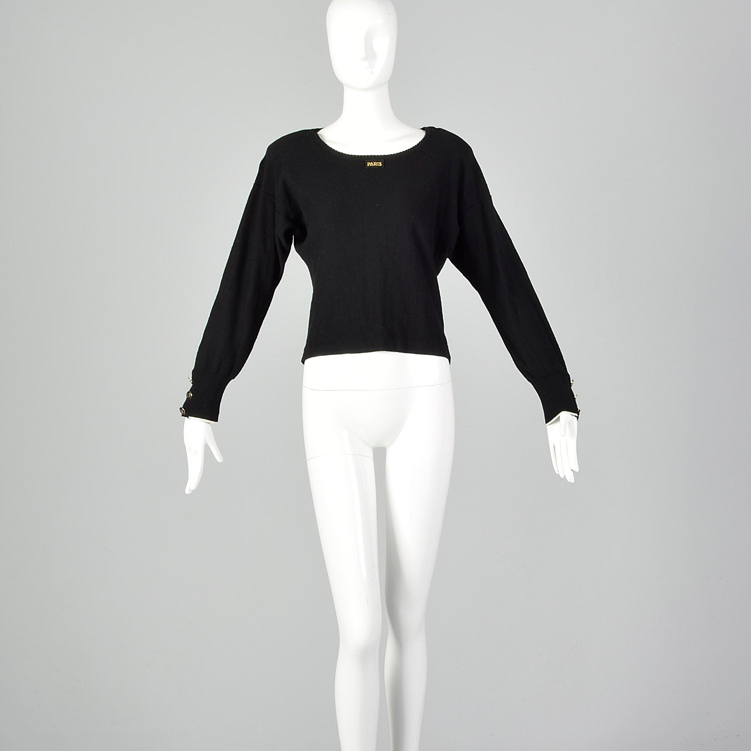 Large Sonia Rykiel 1980s Classic Black Sweater