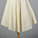1950s White Party Dress with Sheer Mesh Stripes