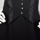 Medium 1980s Alberto Makali Jumpsuit Black Tuxedo Sleeveless Racerback Romper