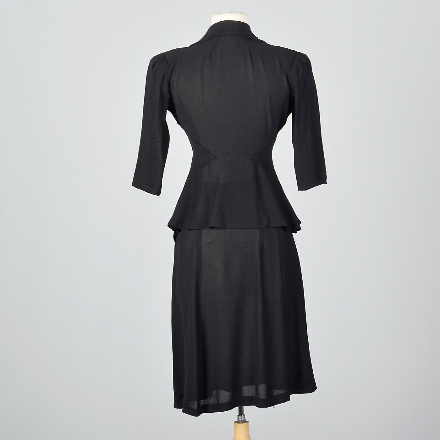 1940s Sheer Black Skirt Suit