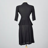 1940s Sheer Black Skirt Suit