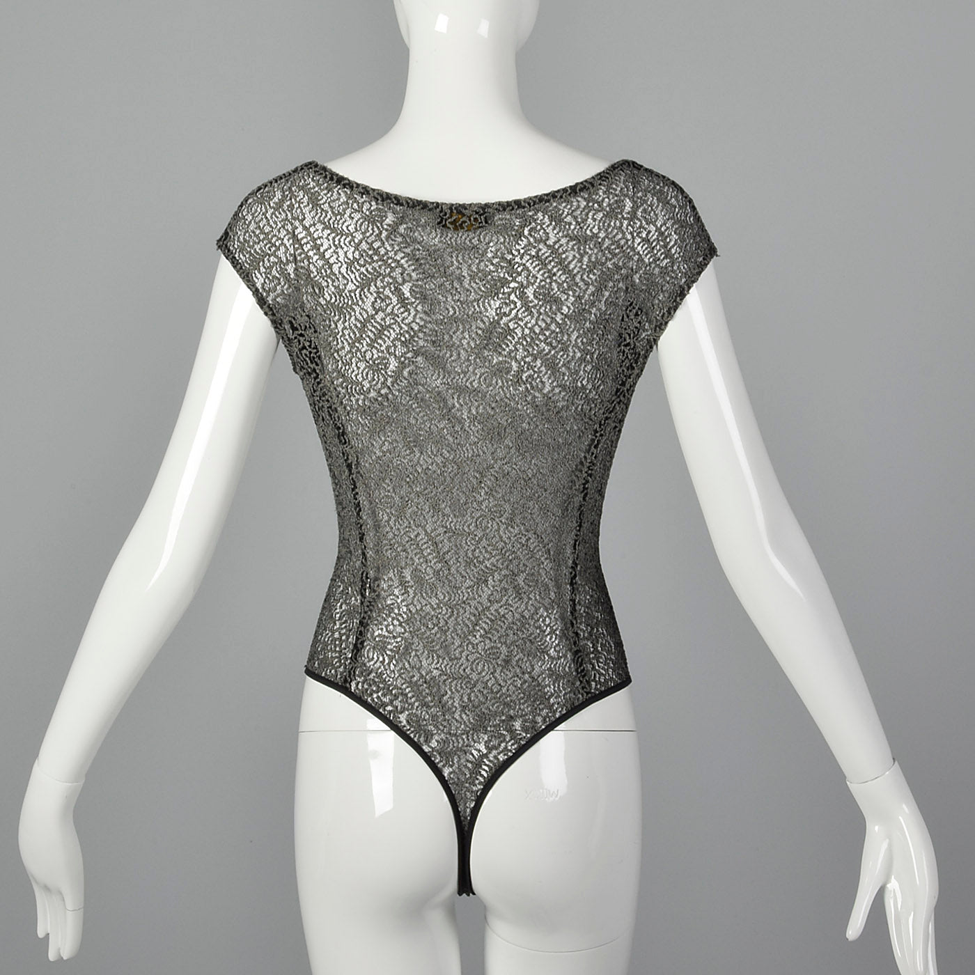 1980s Donna Karan Gray Bodysuit