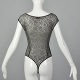 1980s Donna Karan Gray Bodysuit