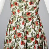 1950s Horrockses Novelty Print Strapless Dress
