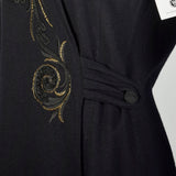 Medium Louis Feraud Wrap Dress 1990s Wool Black Long Sleeve