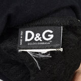 XS Dolce & Gabbana Off the Shoulder Black Sheer Lace Top
