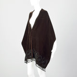 Late 1930s-Early 1940s Brown Velvet Beaded Wrap