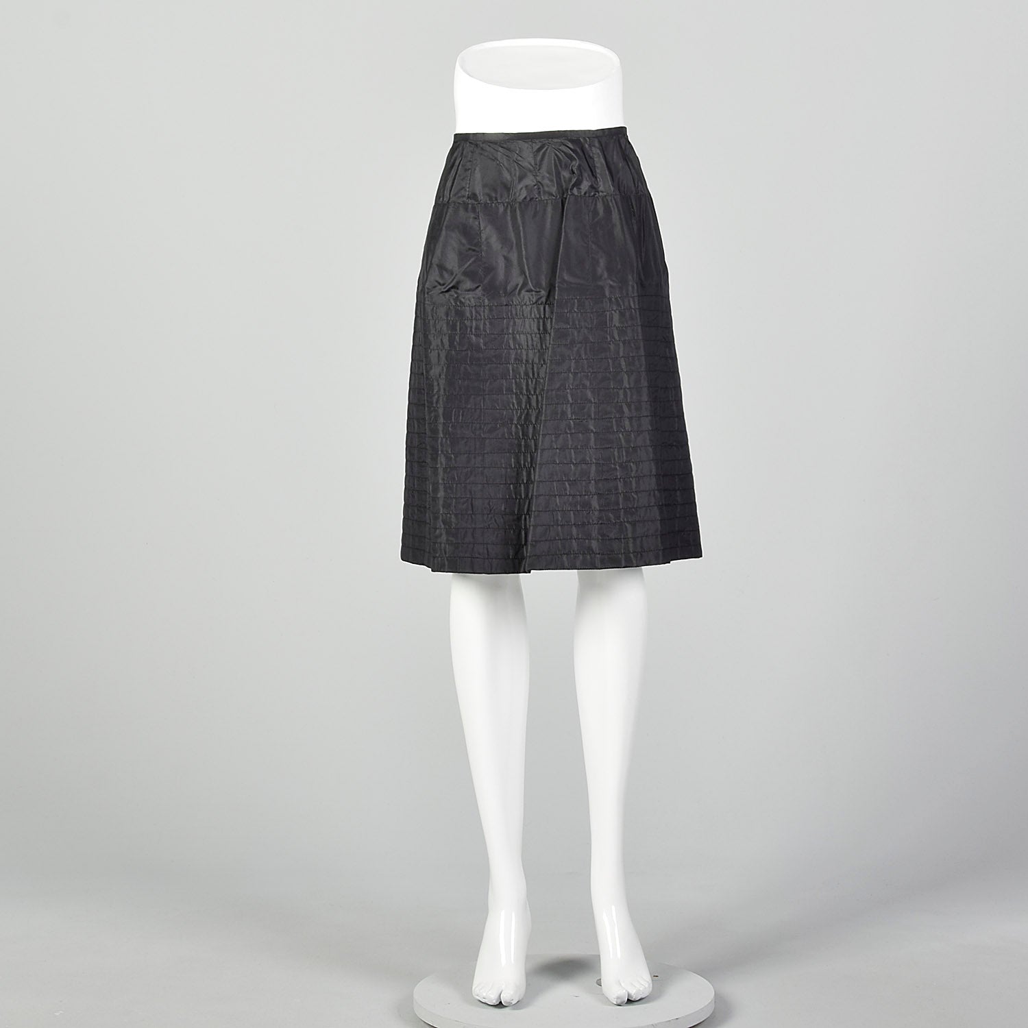 Small 1950s Black Quilted Underpinning Slip