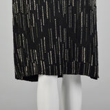 1980s Argenti Black Silk Beaded Dress