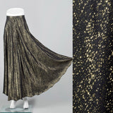 1980s Holly Harp Metallic Black & Gold Skirt