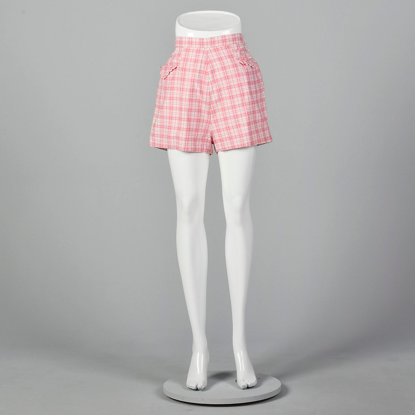 1950s Pink Plaid Shorts