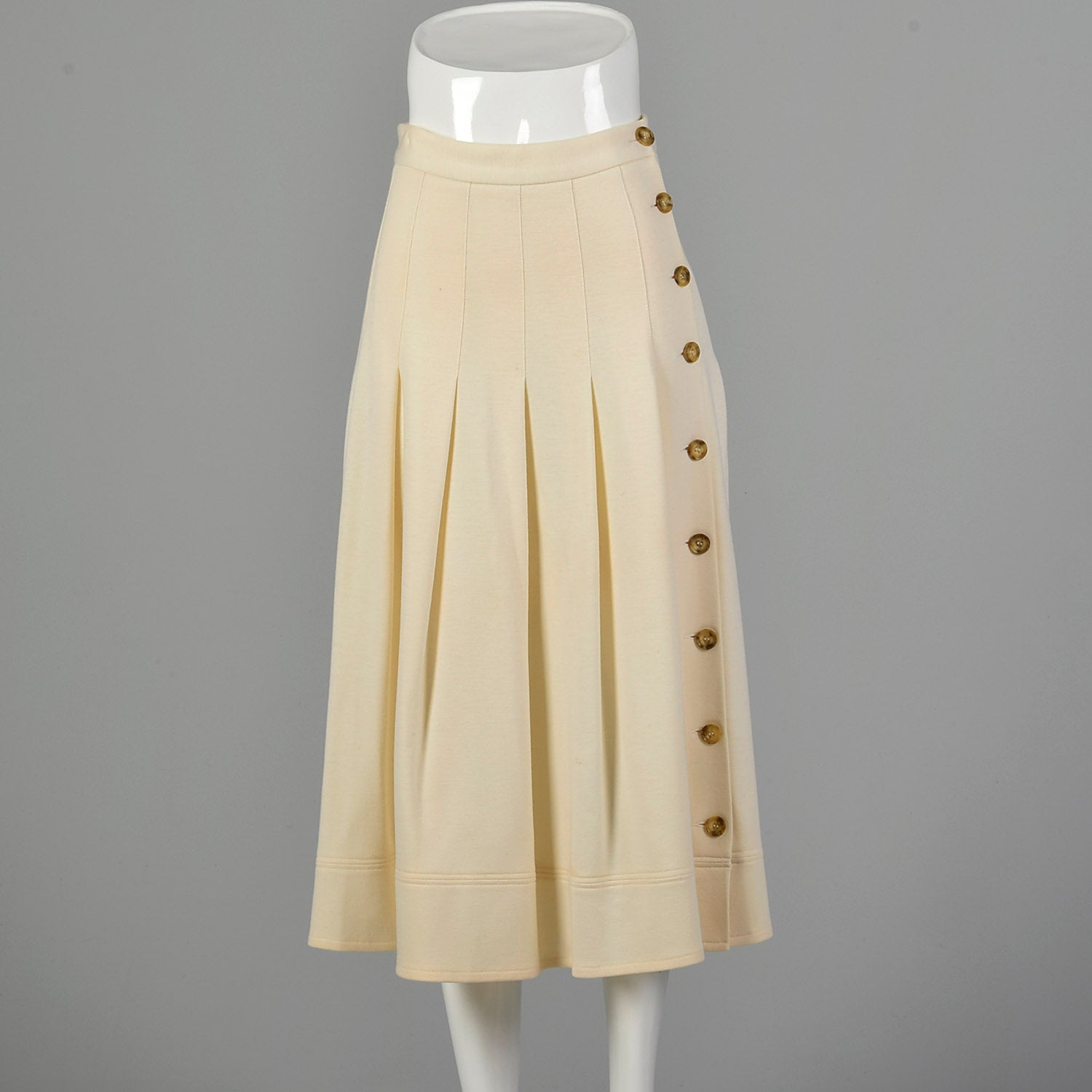 XS Sonia Rykiel 1990s Cream A-line Skirt