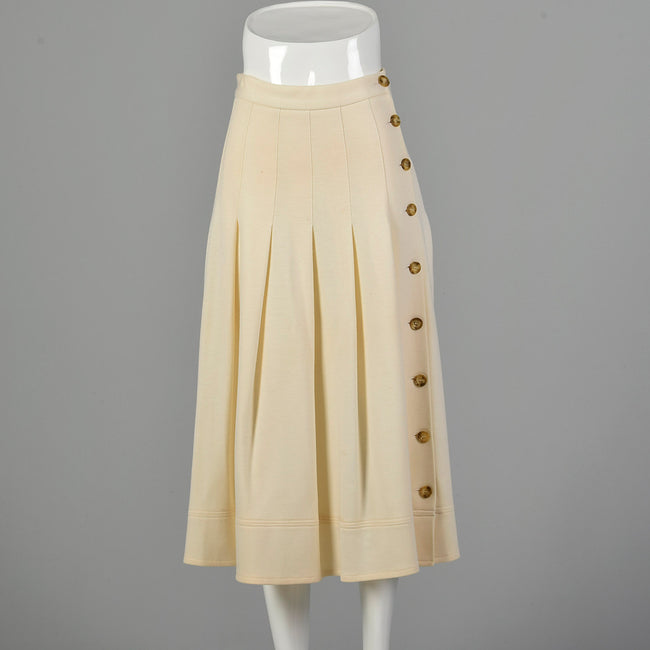 XS Sonia Rykiel 1990s Cream A-line Skirt