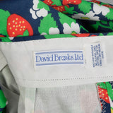 XL 1970s Novelty Print Pants Deadstock Wide Leg High Waist Strawberry Print