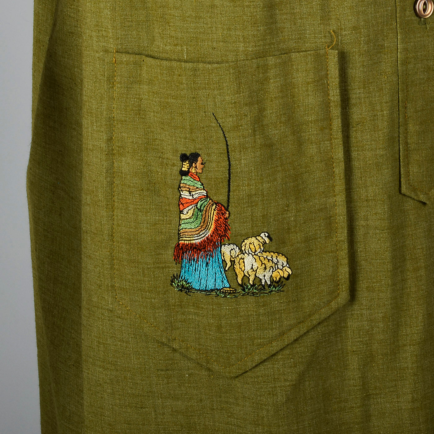 1960s Deadstock Novelty Sheepherder Dress