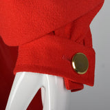 1980s Valentino Boutique Red Dress with Black Trim