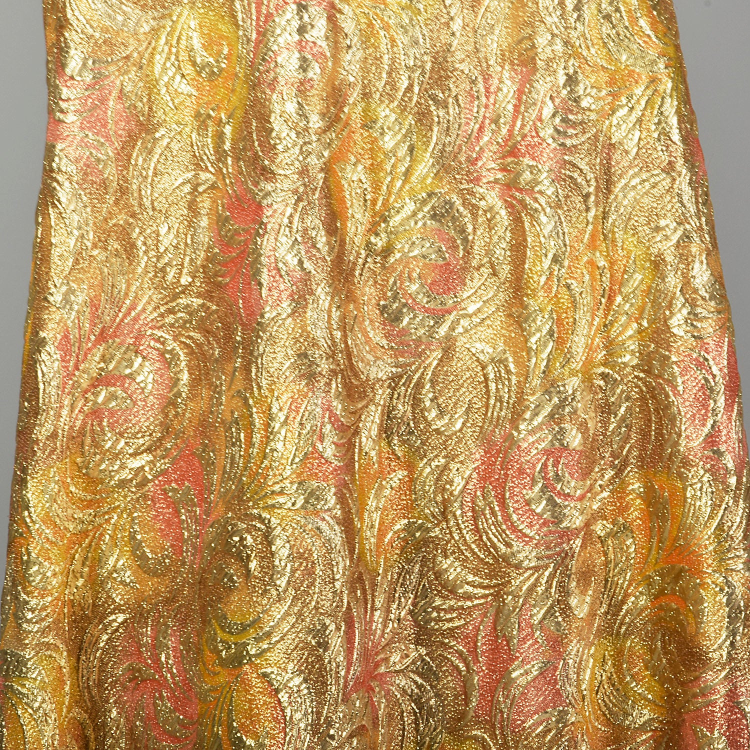1960s Lucie Ann Flowy Metallic Gold Kaftan