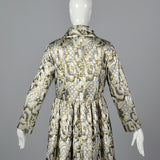 Dramatic 1970s Metallic Brocade Maxi Coat
