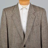 2000s Mens Brown Two Button Jacket with Rust Stripes