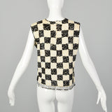 Small-Medium 1960s Black & White Sequin Top