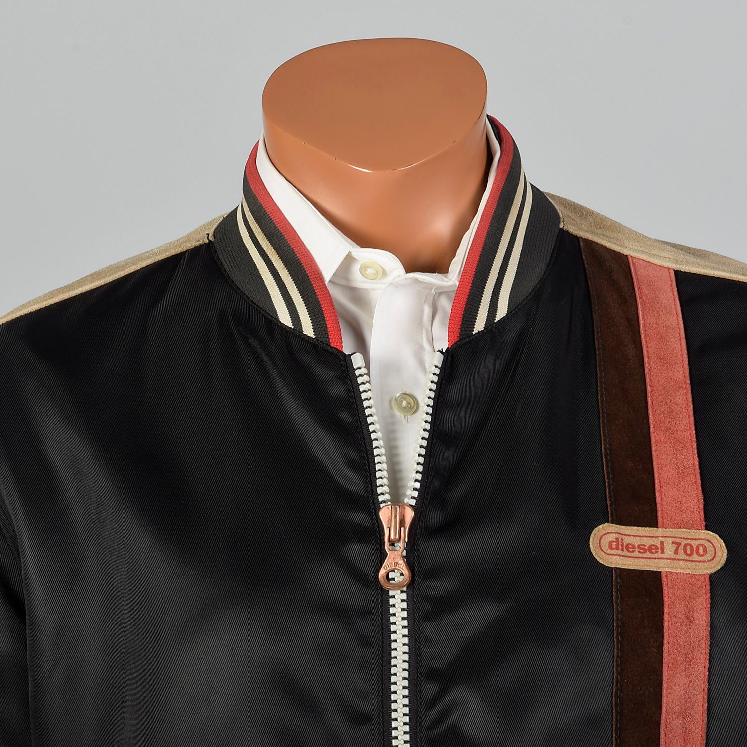 1990s Motorcycle Jacket with Leather Trim