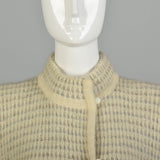 Medium 1980s Cozy Autumn Sweater Jacket Asymmetric Knit Cardigan Heavy Winter Sweater Coat