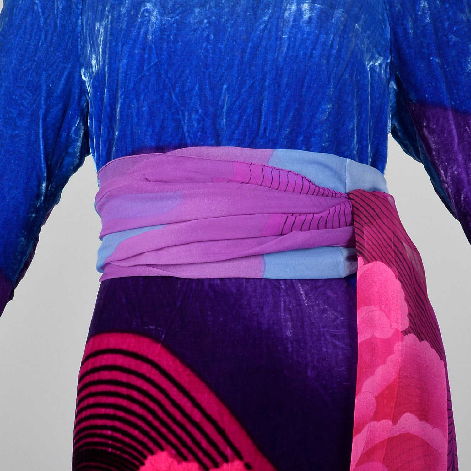 Small 1970s Velvet Maxi Tunic Dress