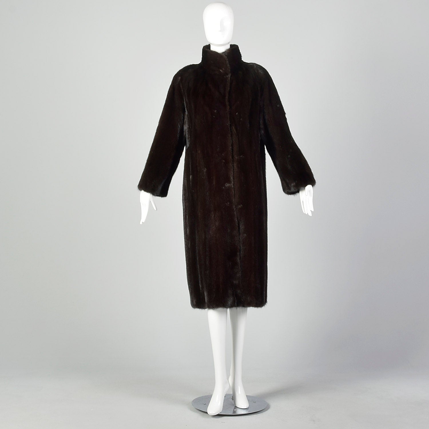 Large 1950s Black Mink Coat