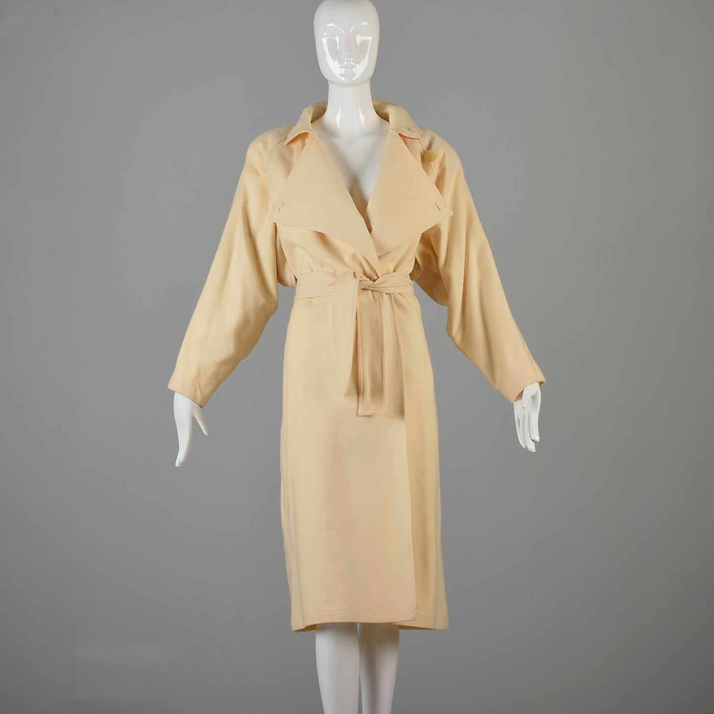 1980s Avant Garde Coat in Cream Wool