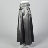 1990s Lord & Taylor Silver Maxi Skirt with Sash