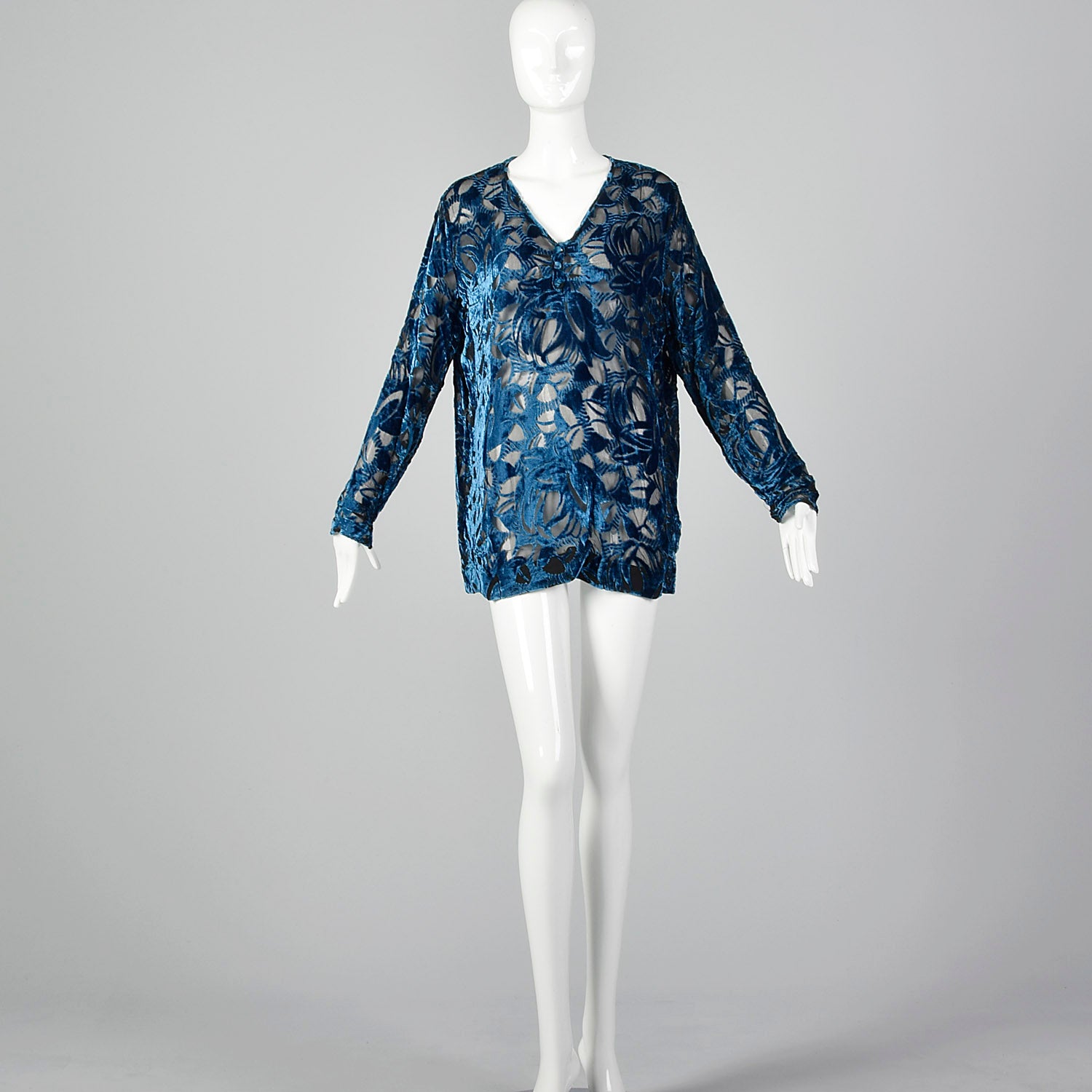 XL 1920s Silk Devore Blouse