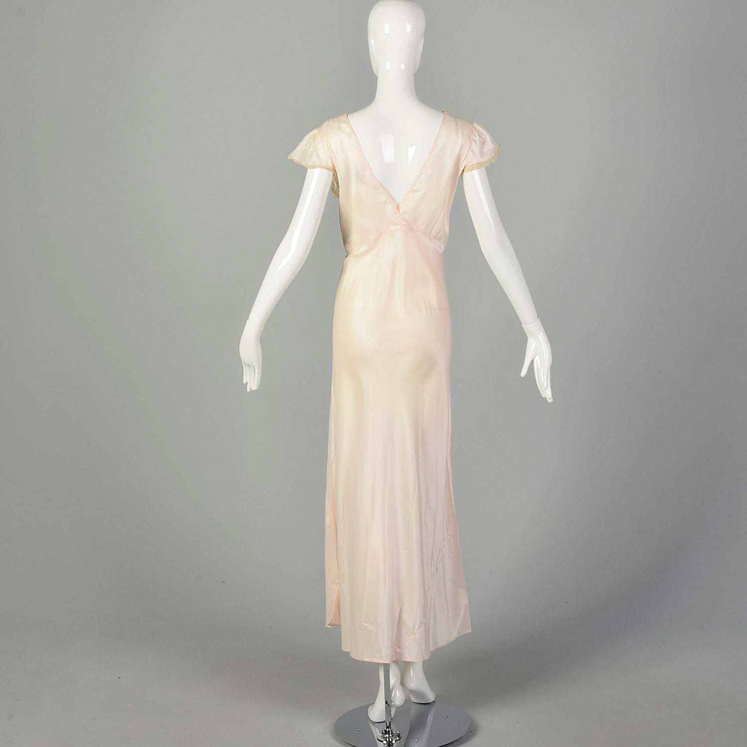 1940s Deadstock Pink Rayon Nightgown Vintage Boudoir Lingerie
