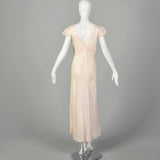 1940s Deadstock Pink Rayon Nightgown Vintage Boudoir Lingerie