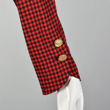 Medium-Large Adele Simpson Red Plaid 1980s Dress