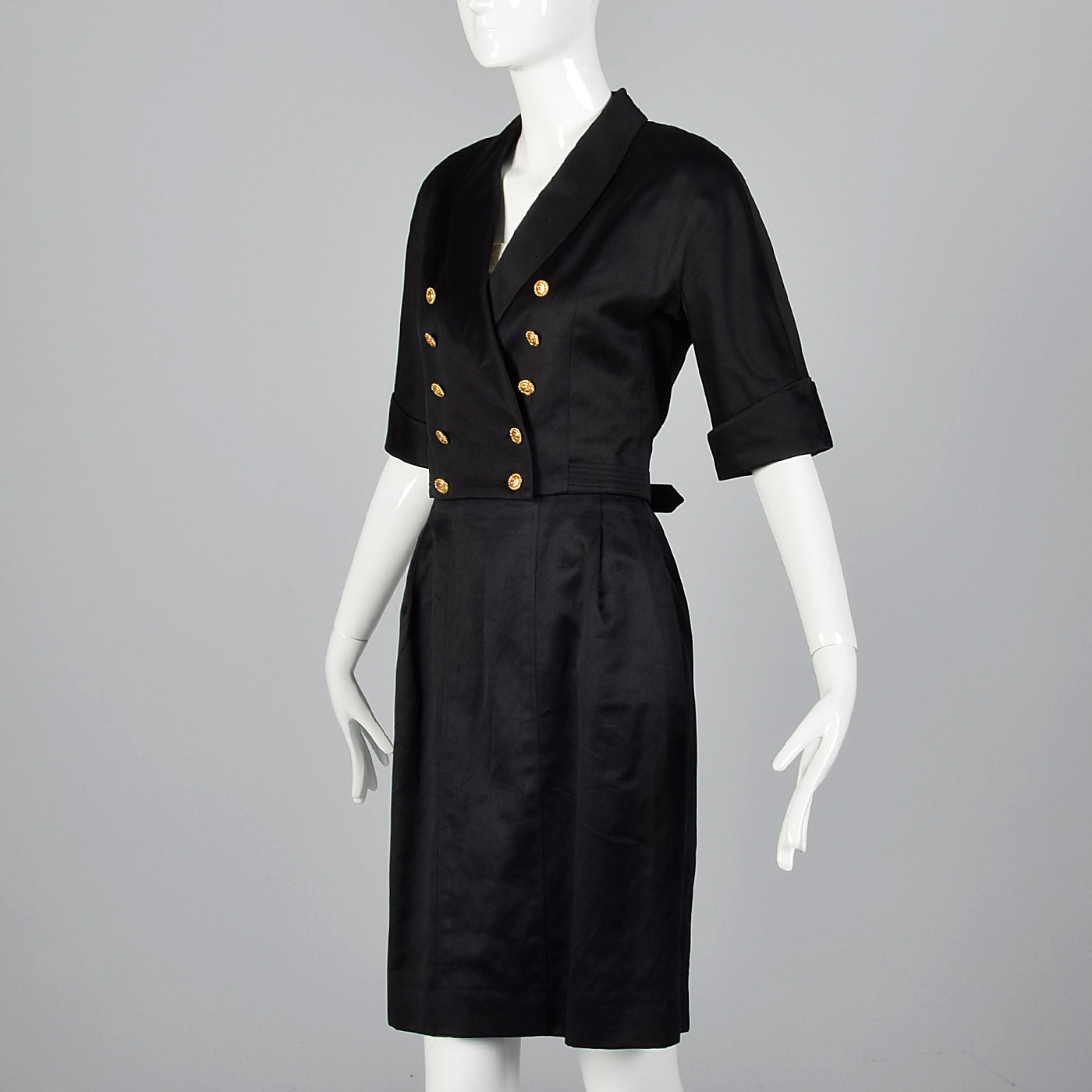 Vintage Chanel 1980's Leather Skirt Jacket Suit Set FR 42 Black Gold  hardware ref.864479 - Joli Closet