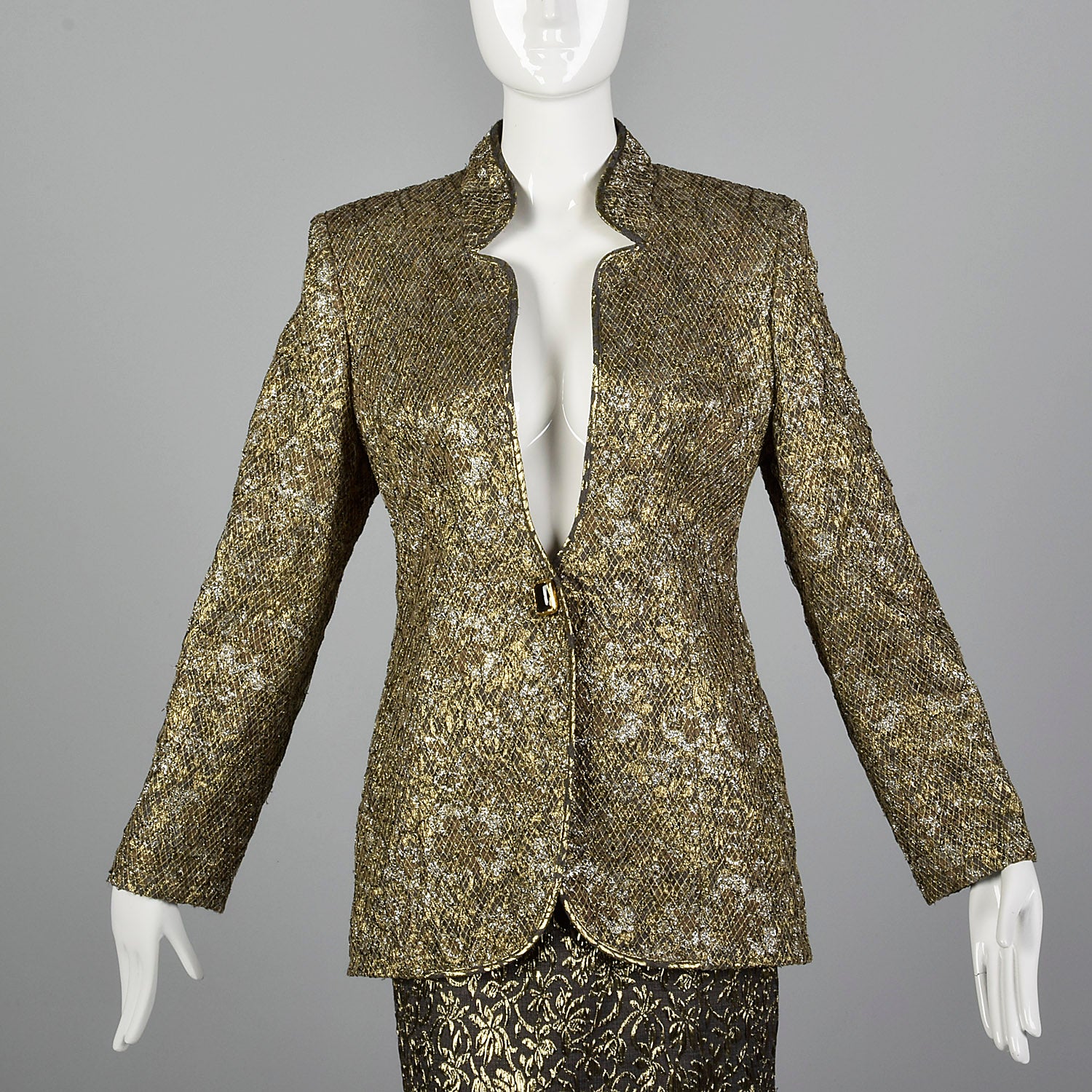 1980s Gianfranco Ferre Metallic Gold Suit