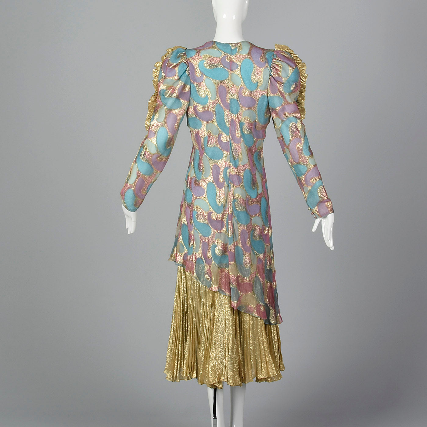 1980s Judy Hornby Couture Silk Evening Dress