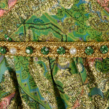 Small Mollie Parnis 1960s Green and Gold Paisley Dress