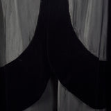 1950s Black Taffeta Evening Dress with Velvet Trim