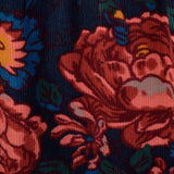 1980s Corduroy Jumpsuit in Black Floral Print