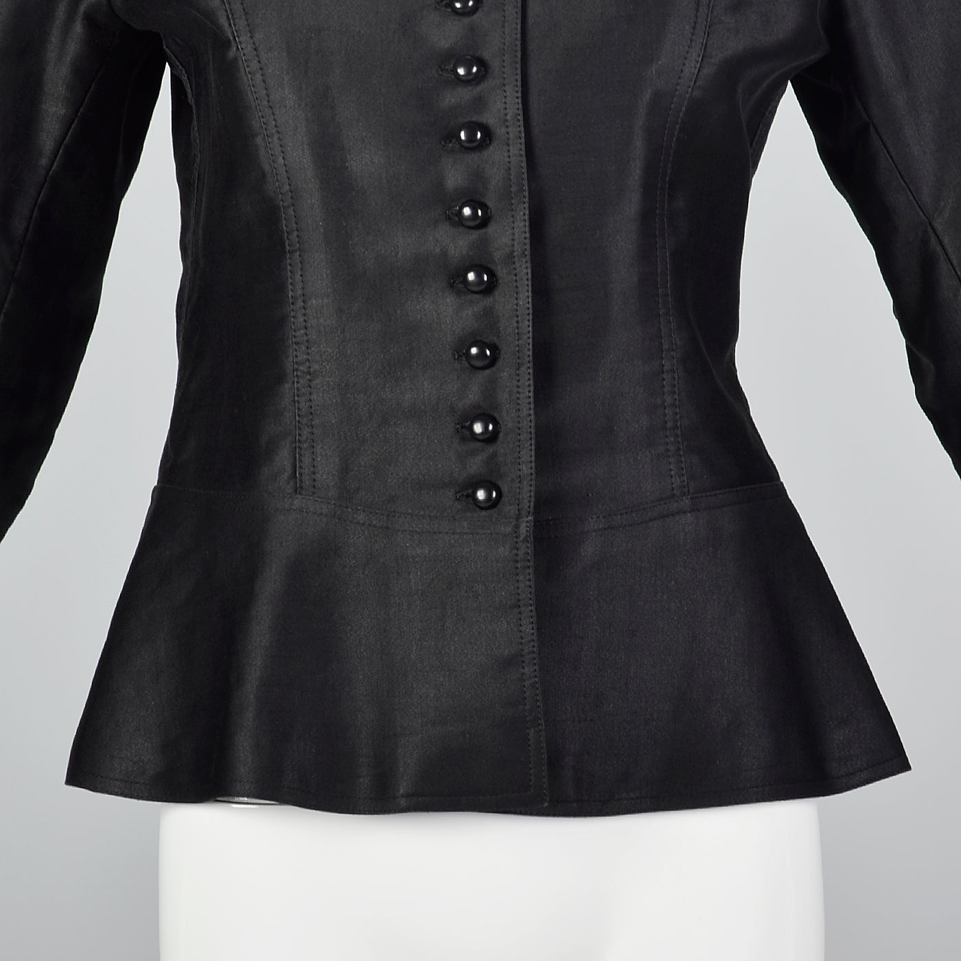 1960s Yves Saint Laurent Rive Gauche Black Button Up Jacket