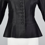 1960s Yves Saint Laurent Rive Gauche Black Button Up Jacket