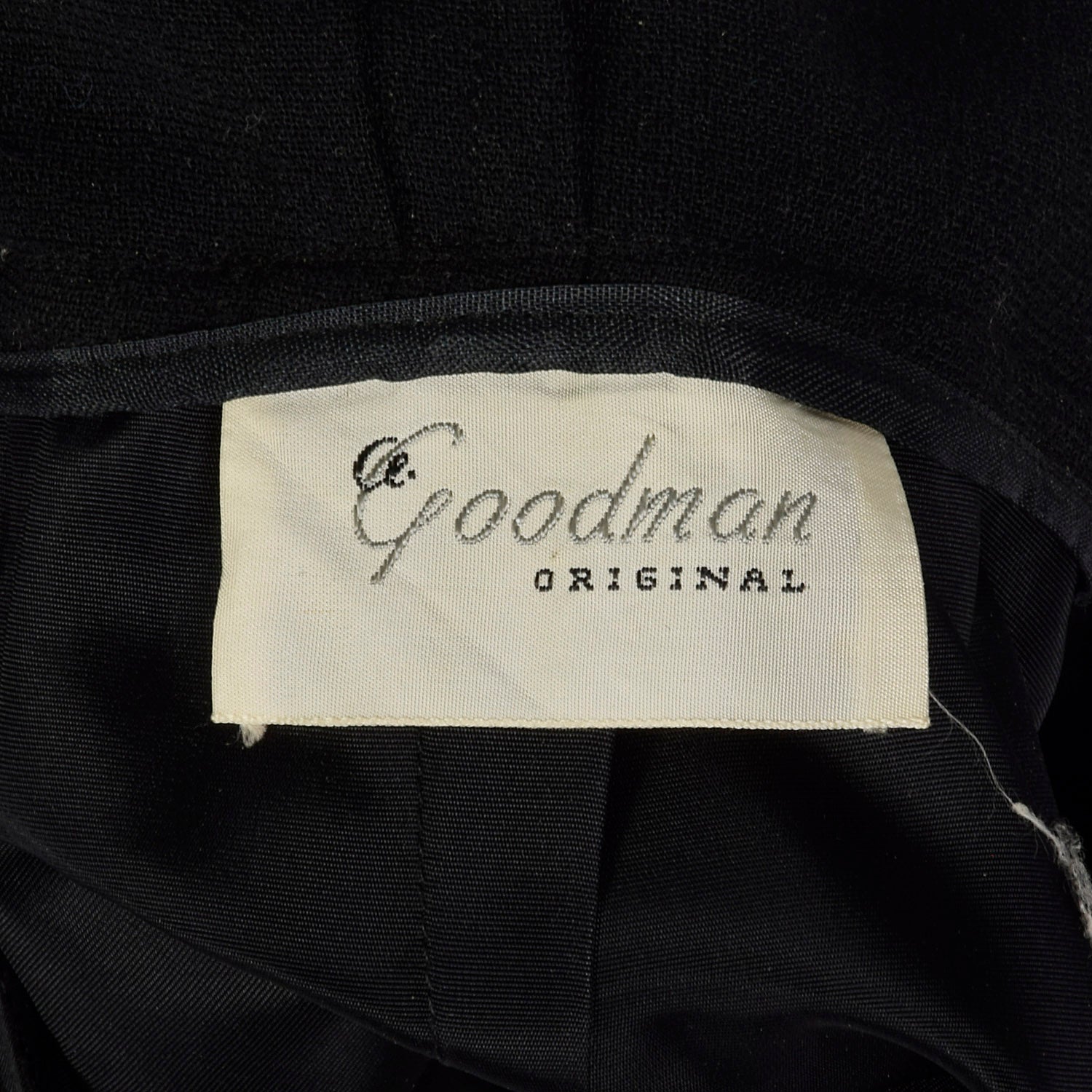 Small 1950s Black Dress with Pleated Underlay