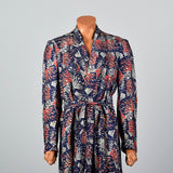 1940s Mens Sulka Silk Robe with Amazing Art Deco Print