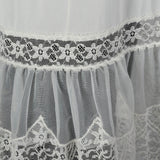 1950s Lace Trim White Nylon Slip with Adjustable Straps