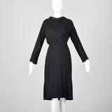 1940s Black Knit Dress with Tails