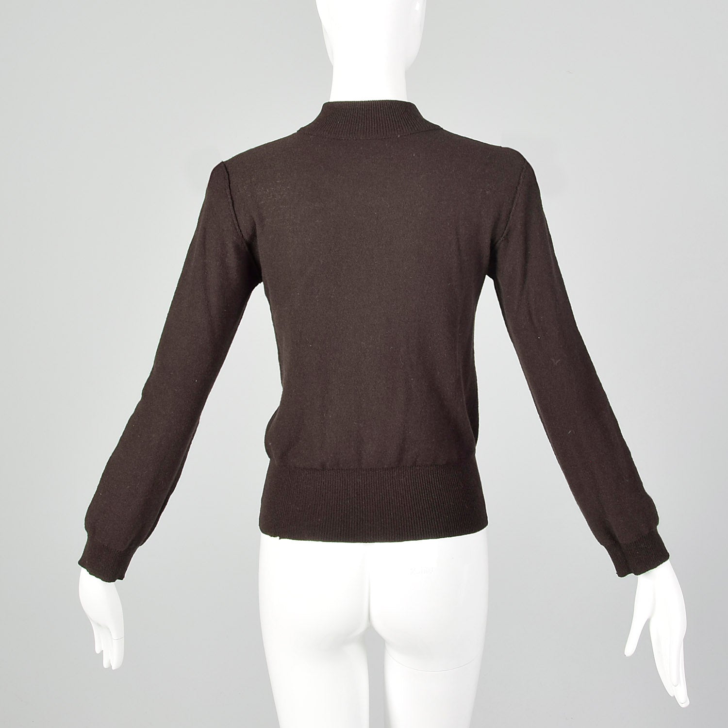 Sonia Rykiel 1990s Brown Long Sleeve Mockneck Sweater