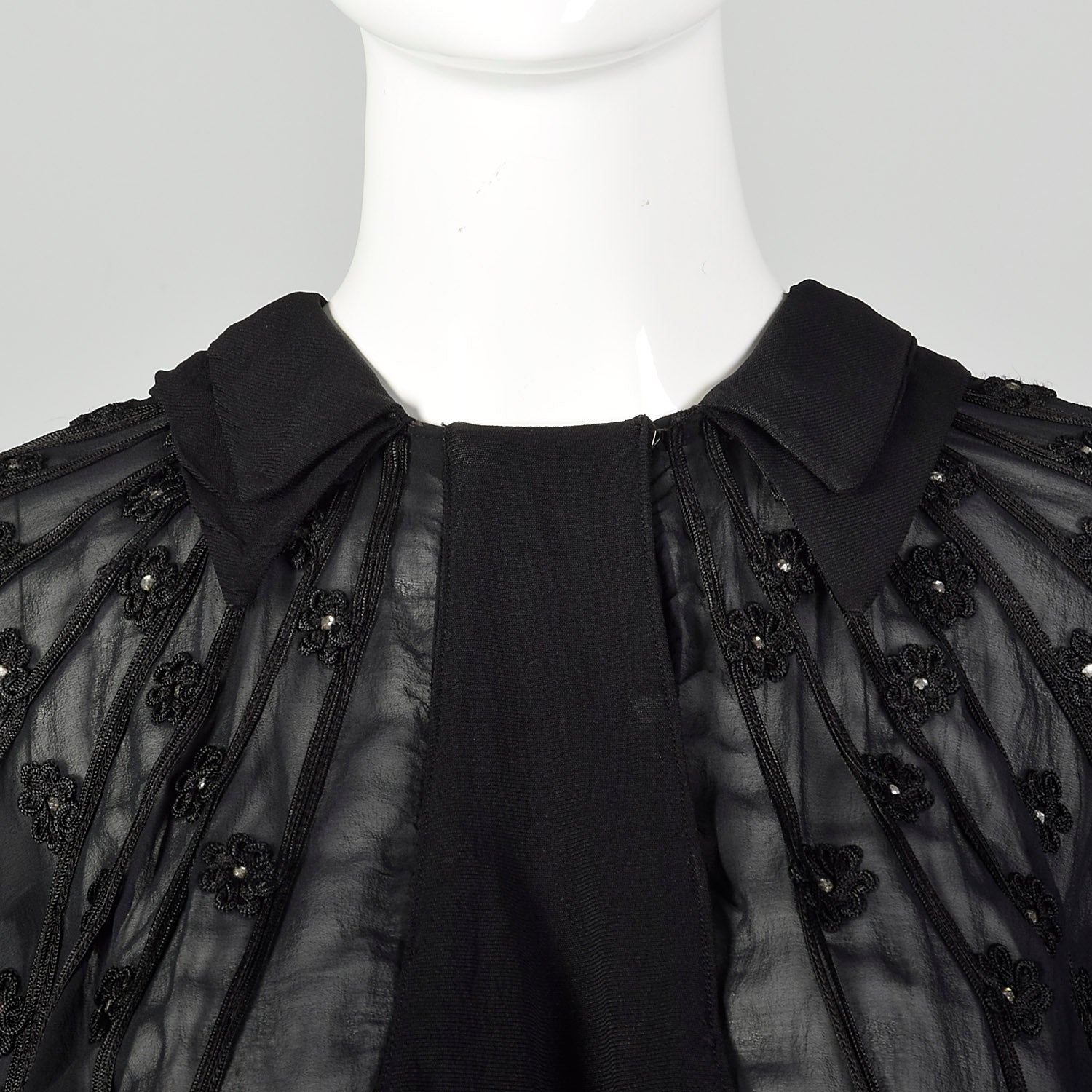 Medium 1930s Sheer Black Shirt