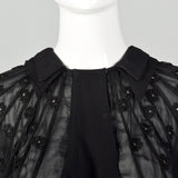 Medium 1930s Sheer Black Shirt