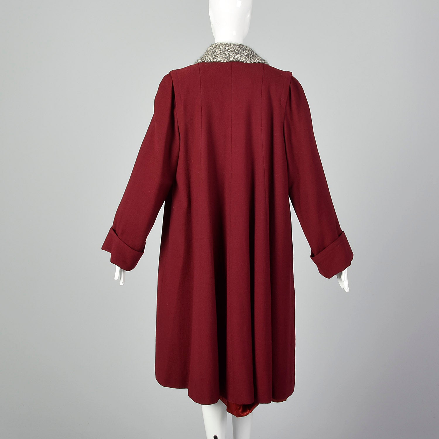 XL 1940s Burgundy Swing Coat
